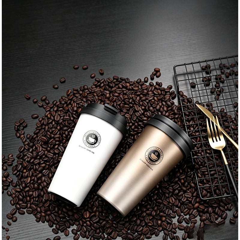Coffee Tea Exchange - 500ml 보온 여행용 커피컵, 이중벽 진공