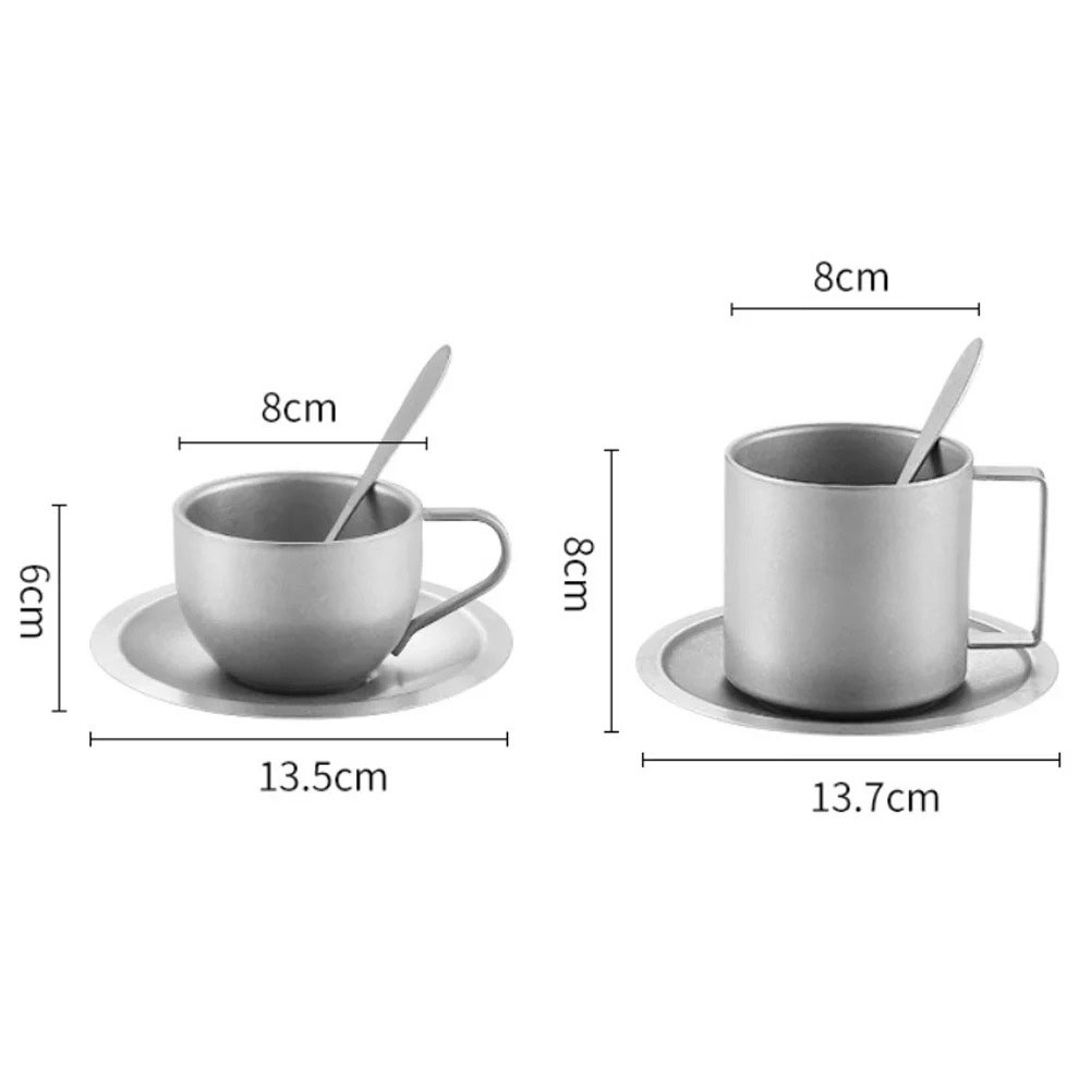 Double Wall Mug - 이중벽 티타늄 커피컵, 이중층 단열 캠핑
