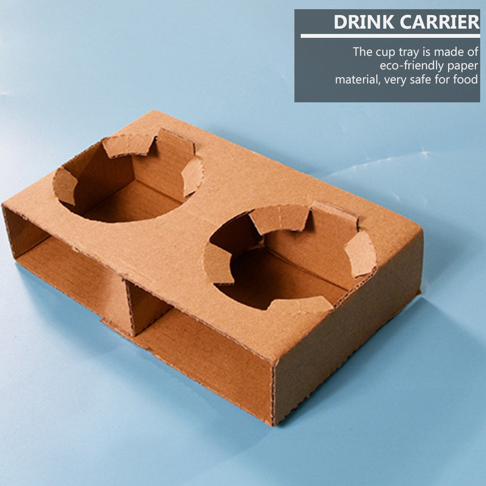 Coffee Tea Holders - 10Pcs 친환경 생분해성 종이 음료 캐리어