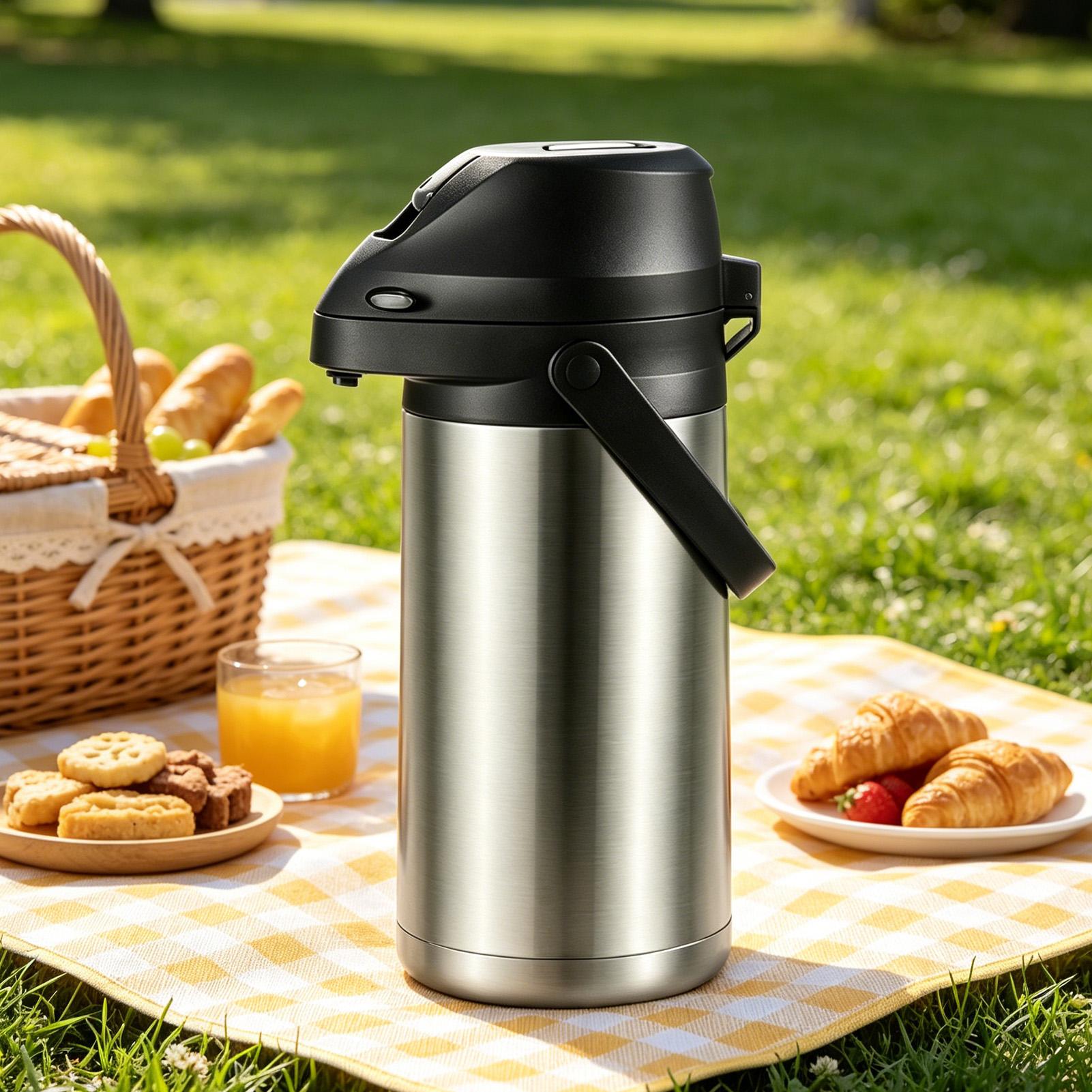 Coffee Tea Urn - 스테인리스 스틸 에어팟 디스펜서 1900ml, 냉온