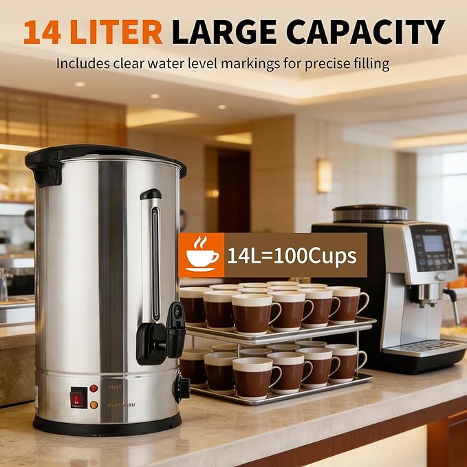 14/16 L컵 커피 용기, 상업용 커피 메이커 온수  - Coffee Tea Urn 리뷰 및 가격