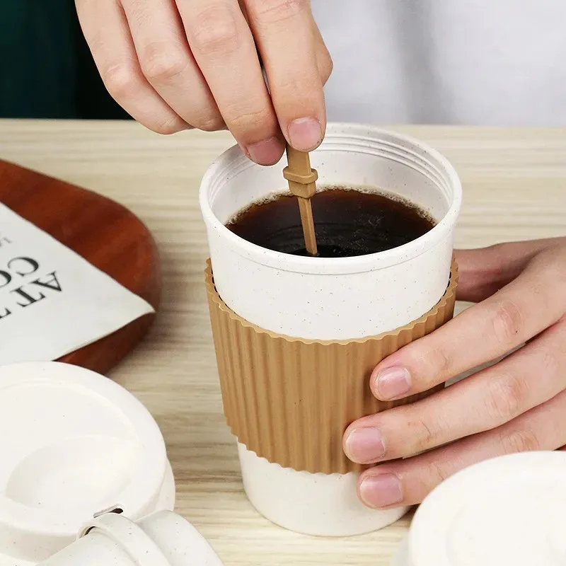 뚜껑이 달린 커피 컵 밀 빨대, 재사용 가능한 휴대용  - Coffee Tea Exchange 리뷰 및 가격