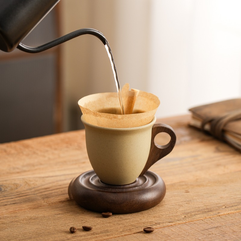 크리에이티브 브라운 세라믹과 나무 접합 커피잔, 정원용 - Coffee Tea For Garden 리뷰 및 가격