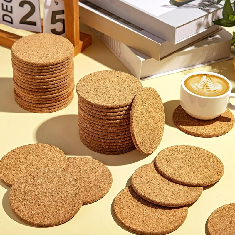 자연스러운 나무 원형 코르크 컵받침 DIY 원형 공예  - Coffee Tea Holders 리뷰 및 가격