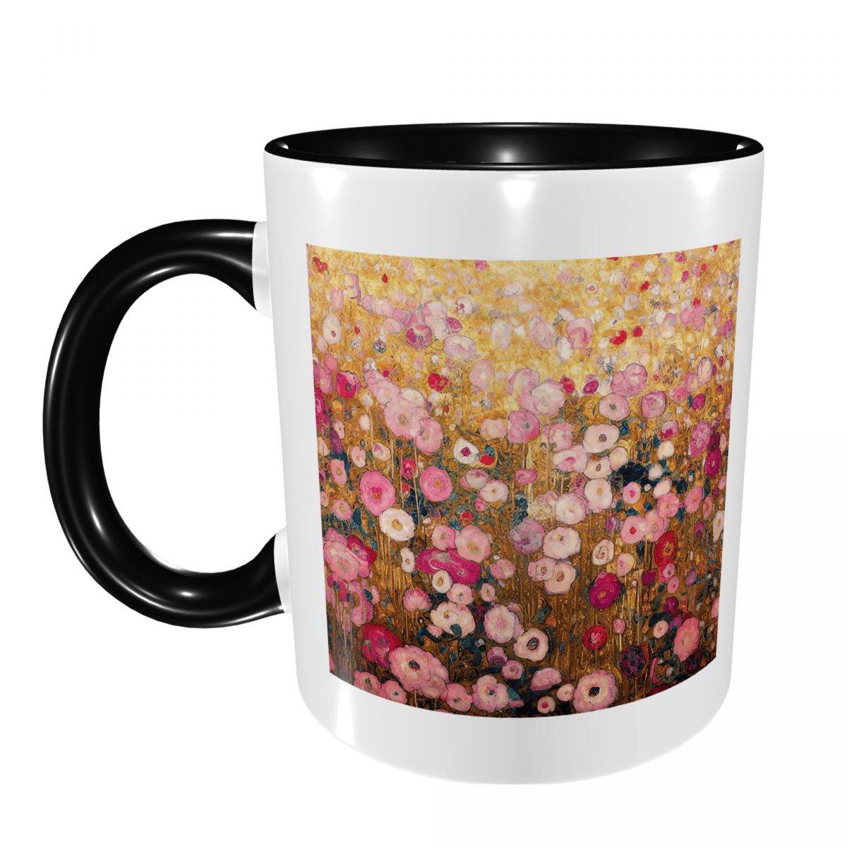 구스타프 클림트 핑크 플라워 가든 머그 재미있는 세라믹 - Coffee Tea For Garden 리뷰 및 가격