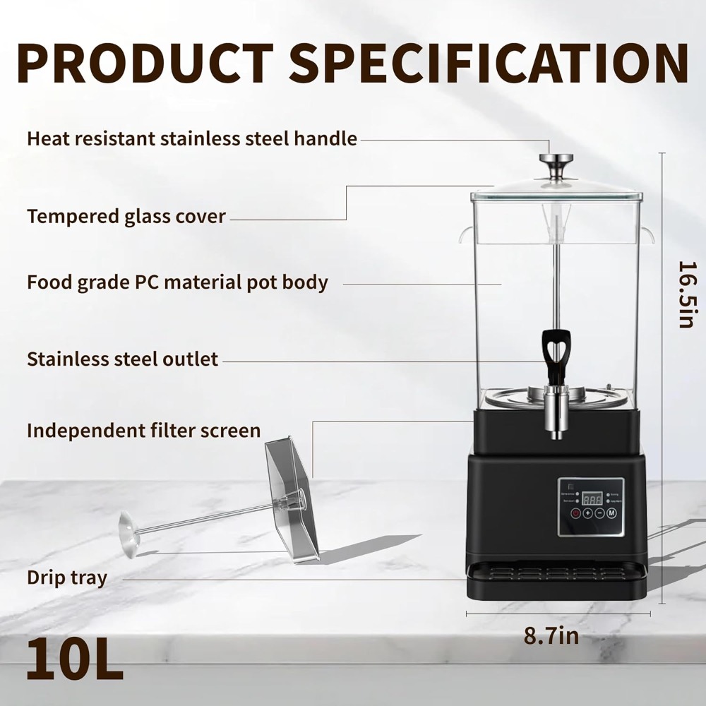 상업용 커피메이커 10L 핫초코 머신 전기 퍼콜레이터  - Coffee Tea Urn 리뷰 및 가격