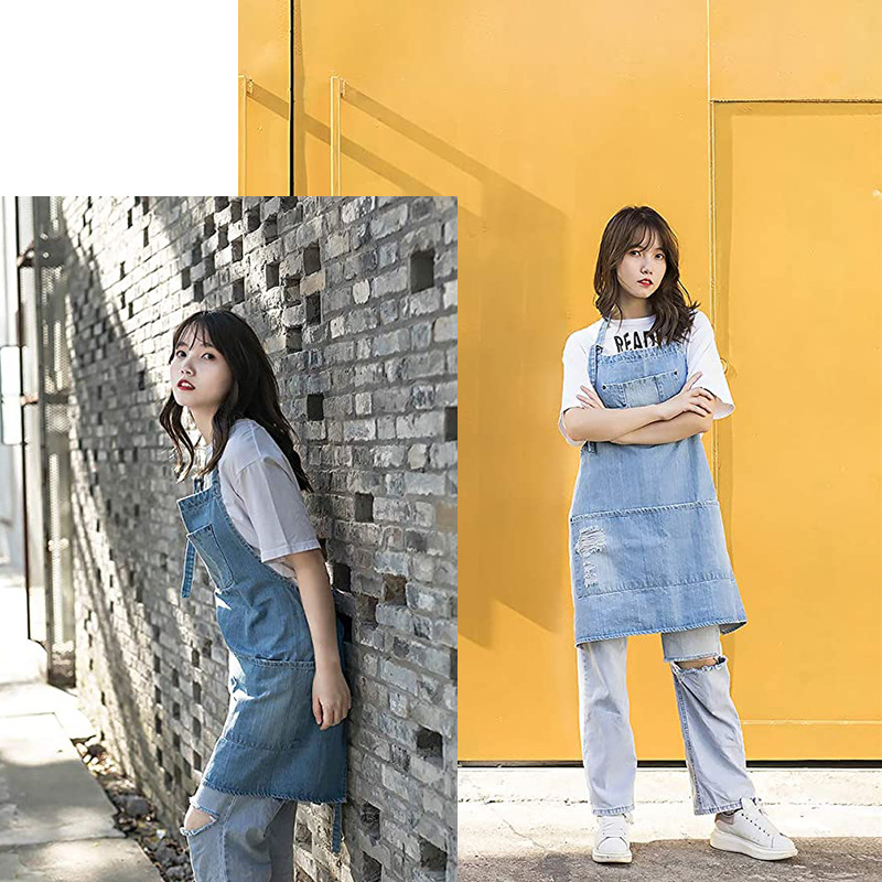 일본 워시 코튼 데님 앞치마, 확대 커피 숍 밀크 티  - Coffee Tea For Garden 리뷰 및 가격