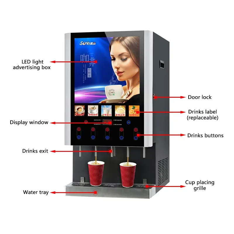 50SCW-12 자동 커피 자판기 온수/얼음/인스턴트  - Coffee Tea Vending Machine For Office 리뷰 및 가격