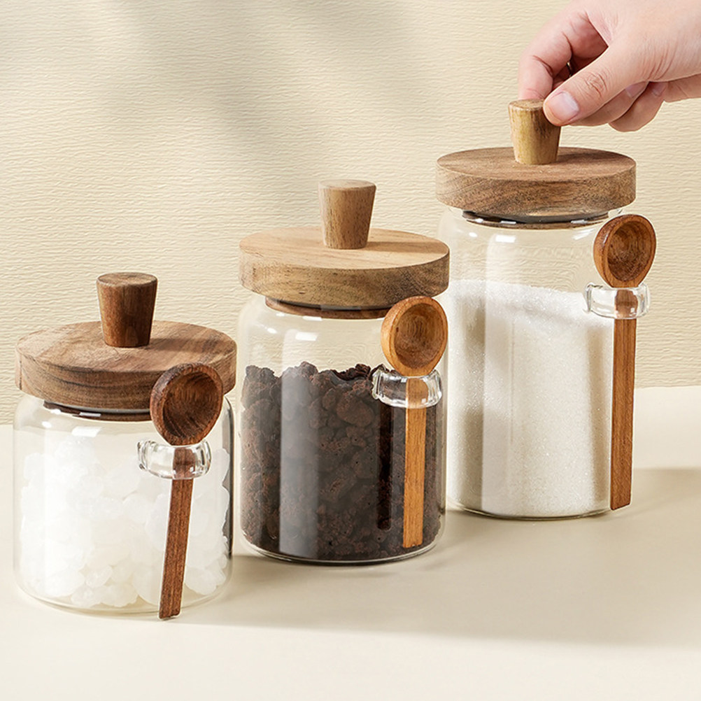 유리 커피 원두 보관 용기 밀폐 나무 뚜껑 누수 방지  - Coffee Tea Holders 리뷰 및 가격