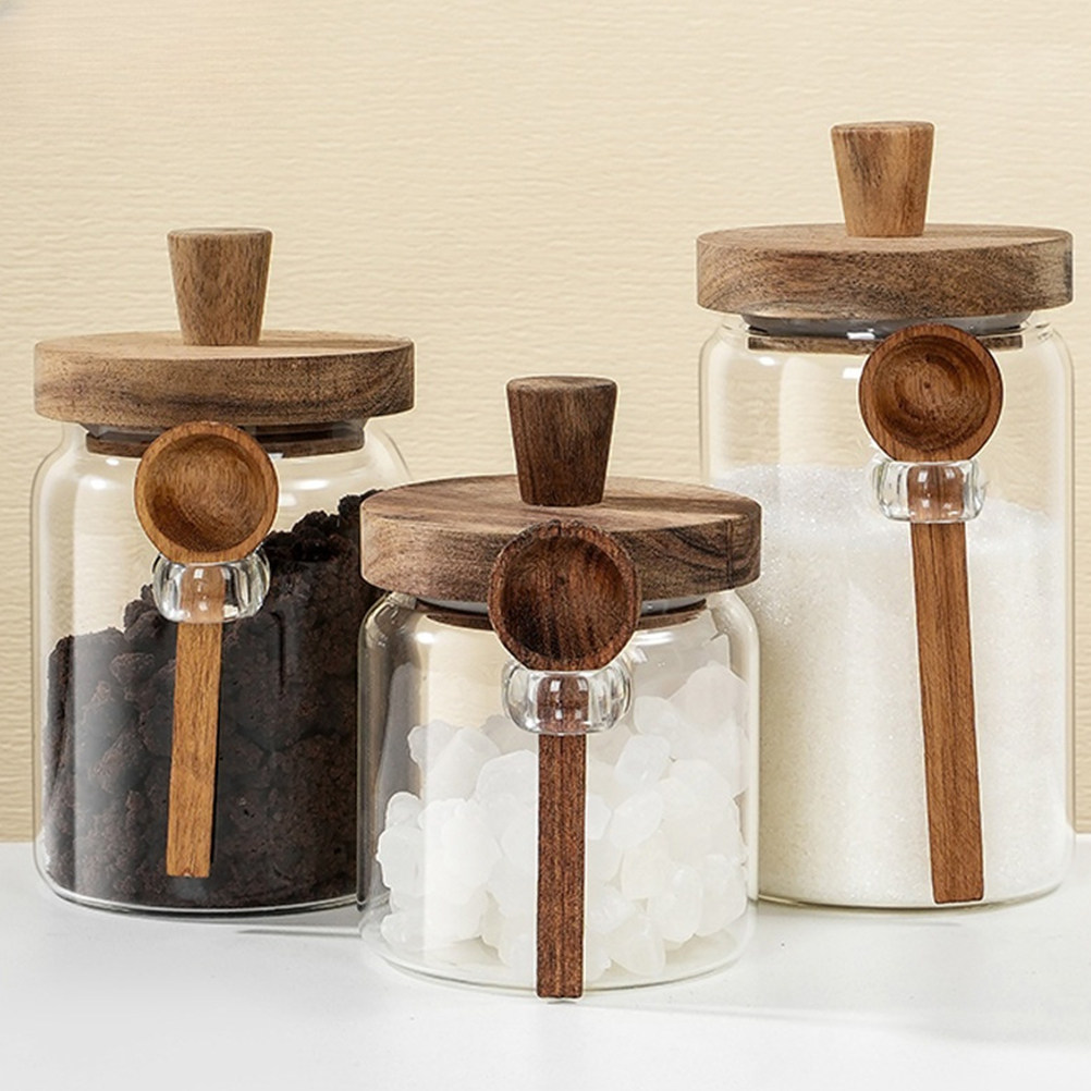유리 커피 원두 보관 용기 밀폐 나무 뚜껑 누수 방지  - Coffee Tea Holders 리뷰 및 가격