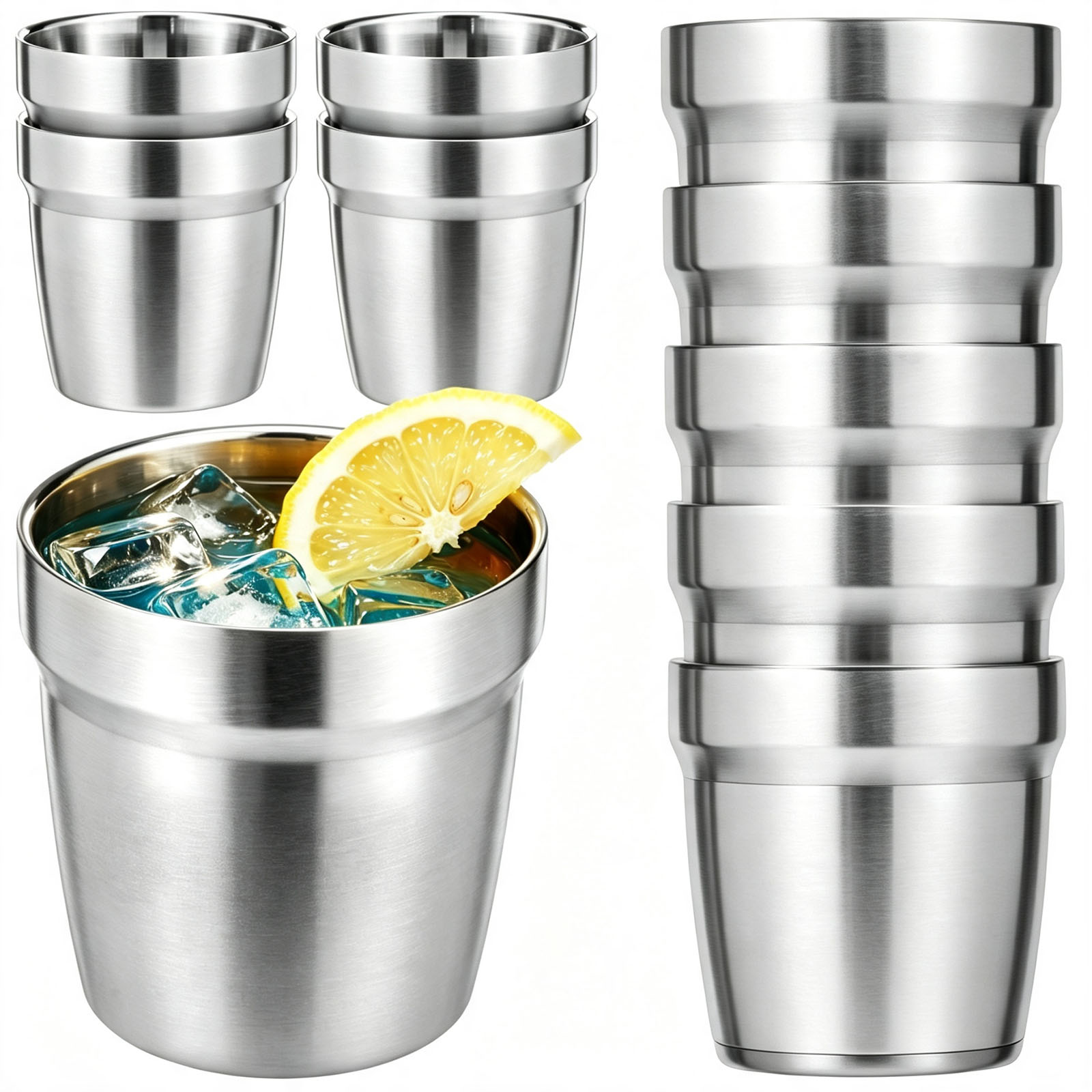 5/10개 스테인리스 스틸 스태커블 머그컵 이중벽 음료 - Double Wall Mug 리뷰 및 가격