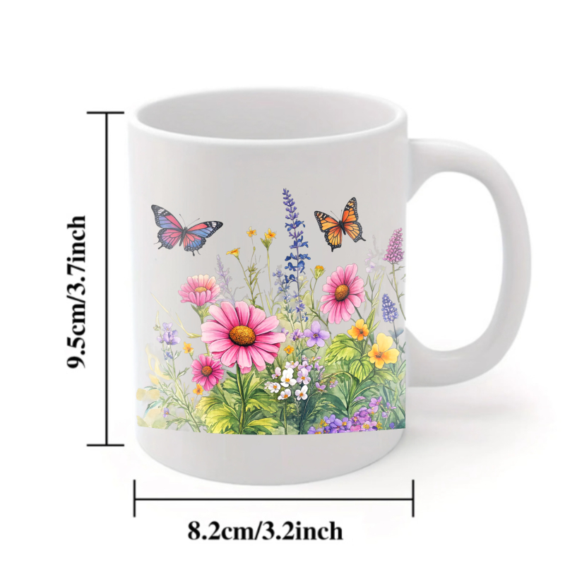 커피, 차 또는 뜨거운 음료를 위한 나비와 야생화 디자 - Coffee Tea For Garden 리뷰 및 가격