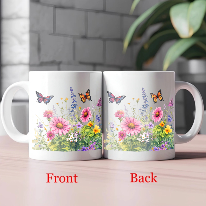 커피, 차 또는 뜨거운 음료를 위한 나비와 야생화 디자 - Coffee Tea For Garden 리뷰 및 가격