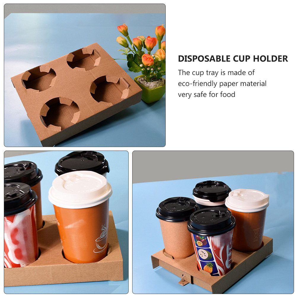 10Pcs 친환경 생분해성 종이 음료 캐리어 트레이 커 - Coffee Tea Holders 리뷰 및 가격