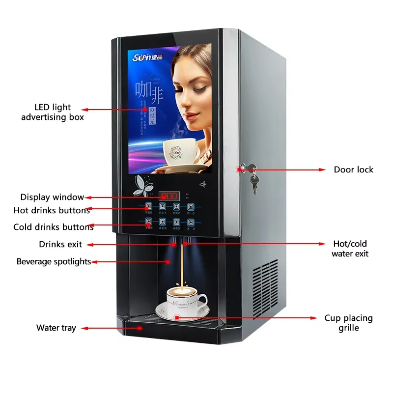 30SCW-8 자동 커피 머신 인스턴트 밀크티 자판기  - Coffee Tea Vending Machine For Office 리뷰 및 가격