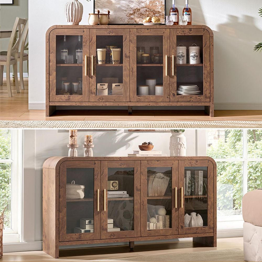 수납 공간이 있는 사이드보드 뷔페 캐비닛, 조절 가능한 - Coffee & Tea Maker Machine 리뷰 및 가격