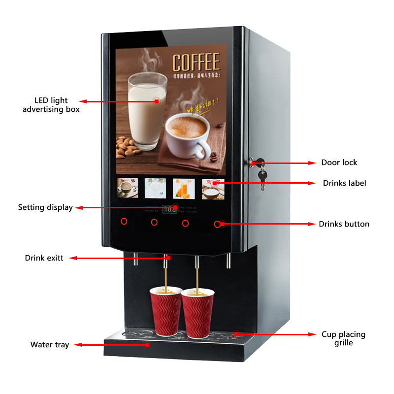 40S 4가지 맛 밀크티 자판기 셀프서비스 인스턴트 커 - Coffee Tea Vending Machine For Office 리뷰 및 가격